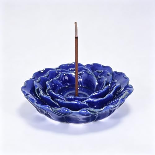 Hosley Ceramic Incense Holder Gift Set – Includes 60 Natural Incense Sticks, Perfect for Bathroom, Home Decor, Meditation & Spa by HOSLEY