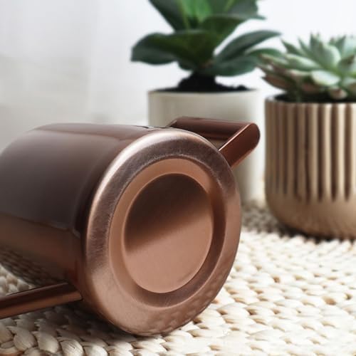 Watering Can Indoor Plants, 10oz/300ml Small Watering Can, Long Spout Stainless Steel Watering Can with Semi Open Design for Indoor Flower, Succulents, Bonsai, Bronze - Image 4