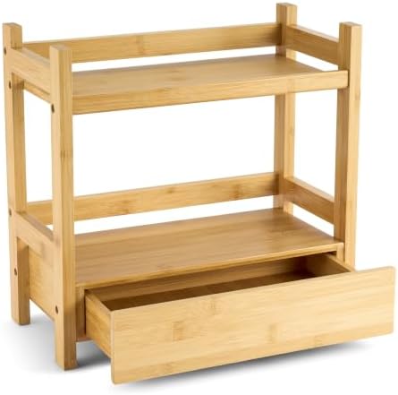 Sorbus Matcha Station Shelf, Bamboo (13" x 6.5" x 12.6", Natural Bamboo) by Sorbus