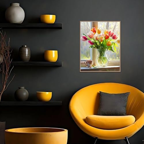 Banket Paint by Numbers Kit for Adults Beginner Flowers DIY Painting Kits for Adults Bottle Flower Easy Adult Paint by Number Kits on Canvas Color by Numbers for Gifts Home Wall Decor 16x20 Inch - Image 3