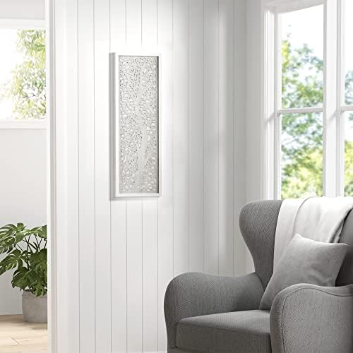 Madison Park Laurel Wall Art - Laser Cut Carved Botanical Tree Branches, Genuine Fir Wooden Framed, Rustic Finish - Modern Farmhouse Décor for Living Room, Ready to Hang Panel, 12 x 36, Natural Grey - Image 3
