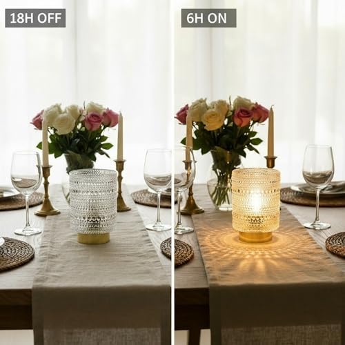 Battery Operated Lamp with Auto-Off Timer, Cordless Table Night Light for Bedroom & Entryway, Portable LED Lamp for Home, Outdoor, Camping No Battery Included (Pearl Design-White) - Image 3
