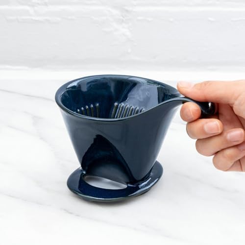 ZERO JAPAN - Bee House Pour Over Coffee Dripper - Ceramic Coffee Maker with Elegant Peek Hole, Drip Cone Brewer Coffee Gifts, Brewing Accessories - Jeans Blue, Standard Size - Image 5