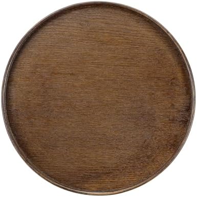 Wooden Serving Tray Round Wood Serving Tray Decorative Platter, 10.6 Inch Fit for Home Decor Kitchen Coffee Table Candle Holder, (Brown) by YELARXI