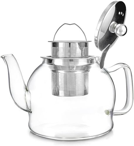Teabloom Dublin Glass Teapot – Premium Borosilicate Glass with Removable Stainless Infuser – Stovetop Safe – Ideal for Loose Leaf Tea – Tea for Two – 27 oz. / 800 ml (2-3 Cups) - Image 2