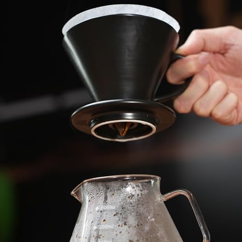 Artisan Series Coffee Dripper Made of High Fired Ceramic Material, Size 02, Ceramic Pour Over Coffee Maker Filter, Coffee Slow Brewing Accessories for Home, Office and Cafe, Black - Image 5