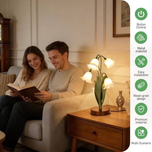 Flower Table Lamp for Bedroom, LED Cute Reading Light - Image 2
