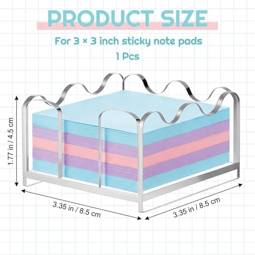 Scalloped Acrylic Sticky Note Holder 3x3 Inch,Cute Notepad Dispenser - Image 2