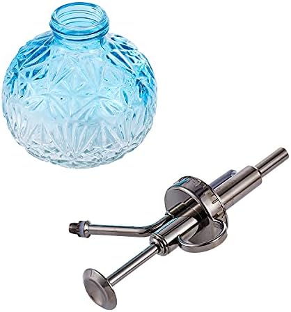 Glass Plant Mister Water Spray Bottle, Succulent Watering Bottle with Plastic Top Pump, Vintage Style Plant Sprayer, Small Watering Can for Indoor Outdoor House Plants - Blue - Image 3