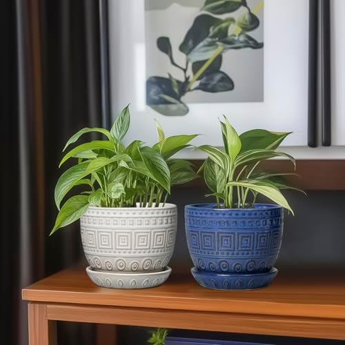 G EPGardening Ceramic Pots for Plants, 5 Inch Plant Pot, White - Image 7