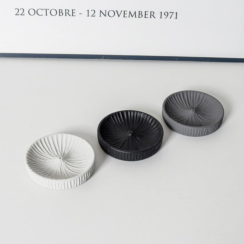Incense Holder Modern Minimalist Circular Incense Stick Burner for Cones or Sticks for Yoga & Meditation, Enhance Atmosphere,Ceramic Ash Catcher Pink - Image 5
