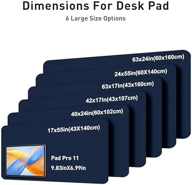 Aothia Faux Leather Desk Mat - Large Mouse Pad, Non-Slip PU Leather Blotter, Waterproof Writing Surface for Office and Home (Dark Blue, 63" x 24") - Image 5