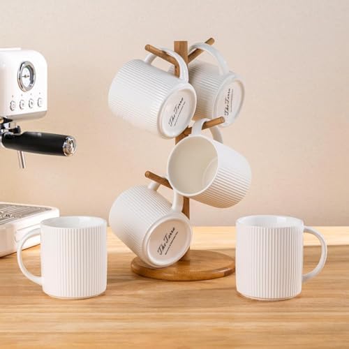 theterra Ceramic Coffee Mugs Set of 6, 14.2 oz Coffee Cups with Handle - Image 7