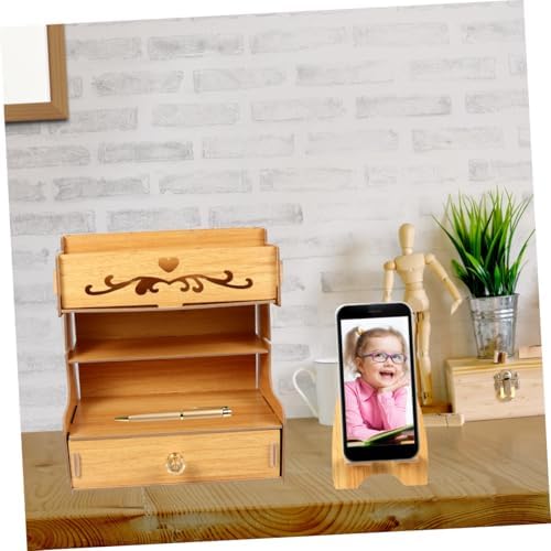 Ipetboom Wood Desk Organizer with Drawer, Large Capacity for Office Use - Image 6