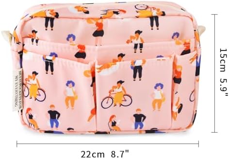 Multiple Pockets Portfolio Organizer with Zipper,Makeup Bag Pencil Pouch - Image 2