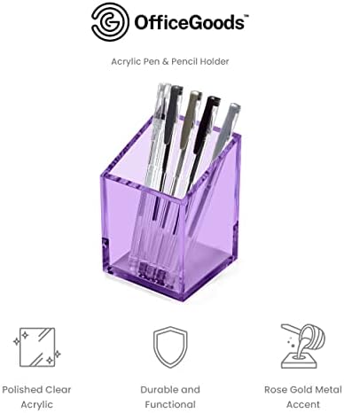 OfficeGoods Acrylic Pen and Pencil Holder, Purple - Image 3