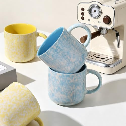 MONITO 12OZ Coffee Mugs Set of 4, Modern Ceramic Coffee Mug Set with handle - Image 6