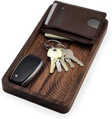 SRCraft Walnut Valet Tray for Men and Women, Wooden Catchall Organizer - Image 5