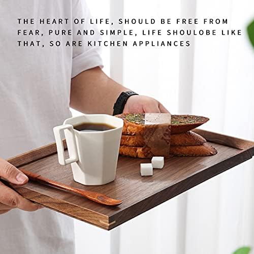 Wood Serving Trays for Home Bar Restaurant Coffee Shop - 11.81''L x 7.87''W Black Walnut Wood Tray, Tea Tray, Coffee Tray, Food Tray (M - 11.81'' x 7.87'') - Image 4