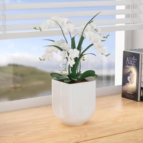 Ceramic Planter, 6 Inch Plant Pot with Drainage, Matte White - Image 5