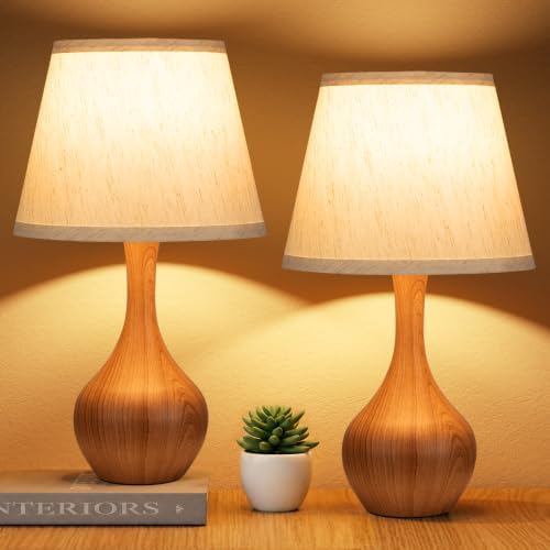 16.1" Touch Table Lamp for Nightstand, Dimmable Small Bedroom Lamp Set of 2 by SeealleLighting
