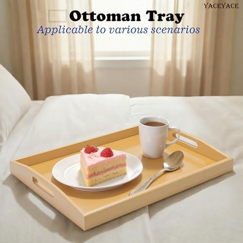 Large Tray for Ottoman Coffee Table, 17.7"x13"x2" Large Bamboo - Image 4