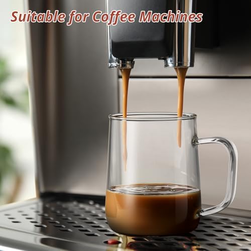 Glass Coffee Mugs, 14 oz Glass Coffee Cups with Acacia Wood Lids, Clear Borosilicate Glass Mugs with Handles for Cappuccino, Tea, Latte, Hot/Cold Beverages, Wine, Americano, Set of 2 - Image 3