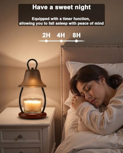 Candle Warmer Lamp with Timer, Dimmable, Adjustable Height, Black - Image 4