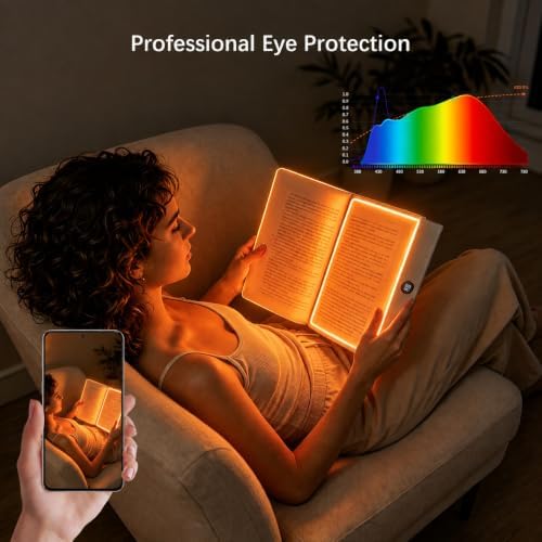 Choudao LED Amber Book Light & Night Light 2 in 1, Flat Reading Light - Image 4