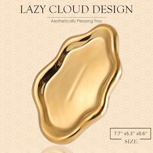 CCINPPY Ceramic Cloud Jewelry Tray Trinket Dish Key Bowl Nightstand Decor - Image 2