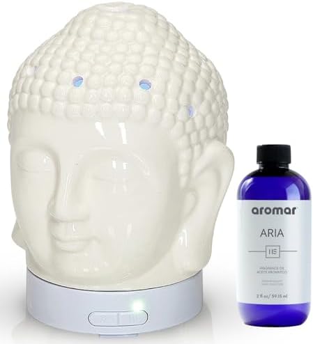 Aromar Buddha Ceramic Diffuser, White by aromar