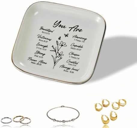 Christian Jewelry Tray for Women, Confirmation & Baptism Gift, Who You Are by BUBBLE-FLY