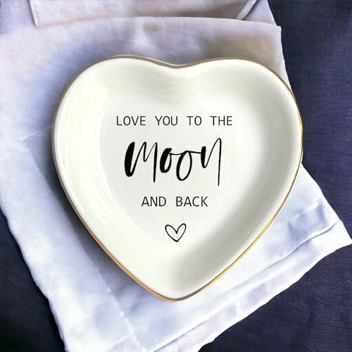 Heart Ring Dish, White Ceramic Jewelry Dish For Mom Wife Bride Lover, Ceramic Jewelry Dish, Trinket Tray, Mother's Day, Wedding Gifts - Image 5