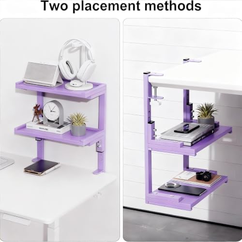 Spacrea 2 Tier Clamp on Desk Shelf - Image 5