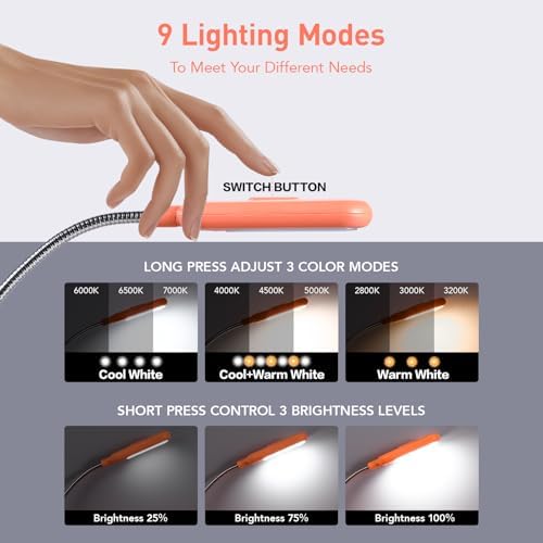 VAVOFO Rechargeable Reading Light, Clip on Book Light for Reading in Bed - Image 3