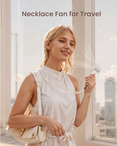 Portable Mini Handheld Turbo Fan, 4 Speed High Velocity Personal Cooling Device [Max 16H], Rechargeable Purse Travel Essential for Vacation/Beach/Trip - White - Image 6