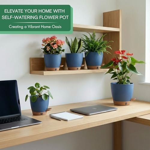 Self Watering Pots for Inoor/ Ourdoor Plants 5/5.5/6/6.5/7" Flower Pot - Image 2