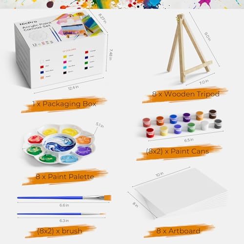 Nicpro 8 Pack 8×10 Inch Canvas for Painting,Sip and Paint Kit for Party - Image 2
