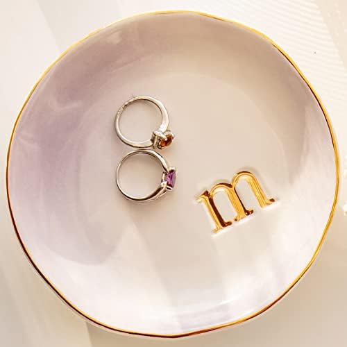 COLLECTIVE HOME - Ceramic Jewelry Tray, Decorative Trinket Dish for Rings Earrings Necklaces Bracelet Watch Keys, Birthday Mother's Day Christmas Gift for Women, 4.75", Colored Surface (M) - Image 2