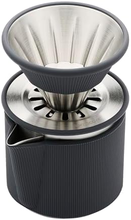 Normcore Portable Pour Over Set, Travel Pour Over Coffee Maker Set, Single Cup Travel Coffee Dripper, Use V60 and Wave Filter Paper Coffee Maker, 304 Stainless Steel, Silver - Image 3