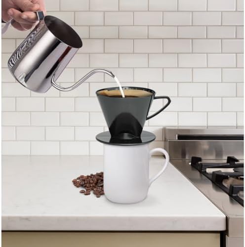 Fino Pour-Over Coffee Brewing Filter Cone, Number 2-Size, Black, Brews 2 to 6-Cups, Set of 2 - Image 3