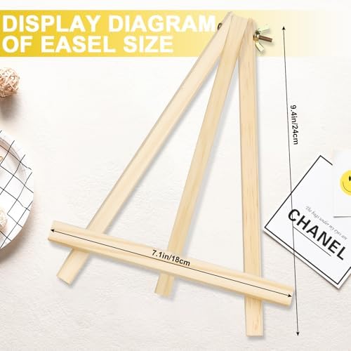 Mini Easels 6 Pack, Small Easels for Painting 24cm/9 Inch, Folding Design, Small Easel with 6 Palettes and 30 Brushes, Suitable for Outdoor Painting Party - Image 2