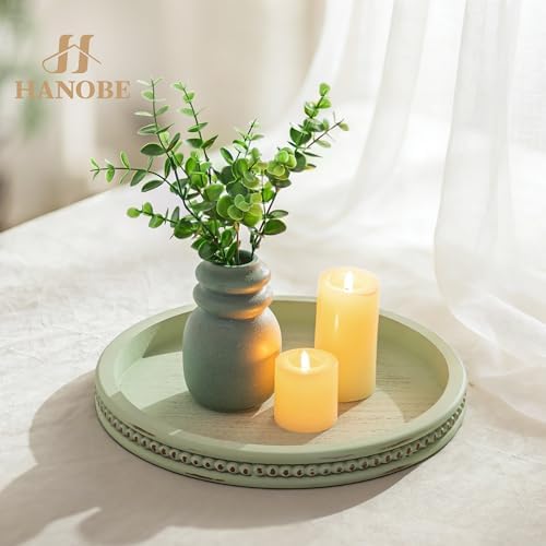Hanobe Sage Green Decor Tray, Beaded Edge & Distressed Finish - Image 5
