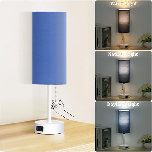 Dott Arts Table Lamp for Bedroom, 3-Color Bedside Lamps with Pull Chain - Image 2
