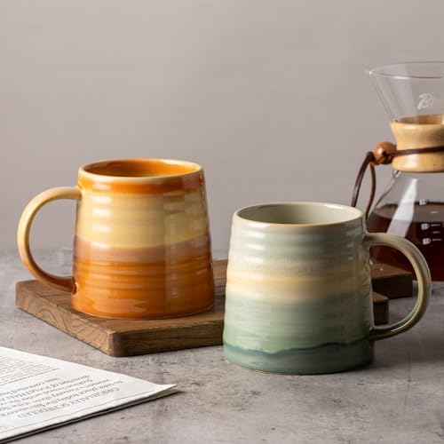 15.5oz Large Heavyweight Ceramic Mug, Reactive Glaze (Orange) - Image 5