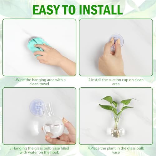 Bunmery 4 pcs Window Propagation Stations, Easy to Install Plant Propagation Bulbs with Suckion Cups, No Nails Wall Hanging Planter Propagation Station, Glass Plant Terrarium Vase - Image 5