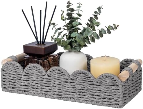 CubesLand Toilet Paper Storage Basket Organizer, Small Wicker Decor Basket by CubesLand