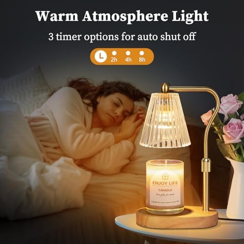 seenlast Candle Warmer Lamp with Timer Dimmer Adjustable Height for New Home Bedroom,Mothers Day Gifts,Vintage Home Decor for Scented Jar - Image 3
