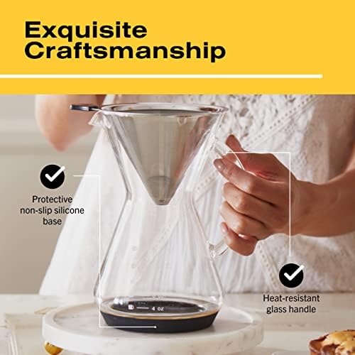 Bean Envy Pour Over Coffee Maker - Glass Dripper with Steel Filter 20 Oz - Image 3