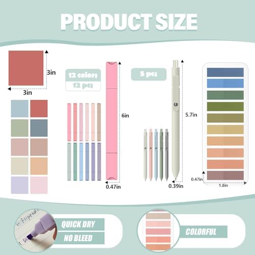 Jutom 38 Pcs Book Annotation Kit for Bible Study, Retro Color, Square - Image 5
